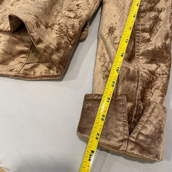 ~ RARE Free People S Boho Blazer Velvety Copper Bronze Gold Soft Button Lapels - Picture 14 of 16